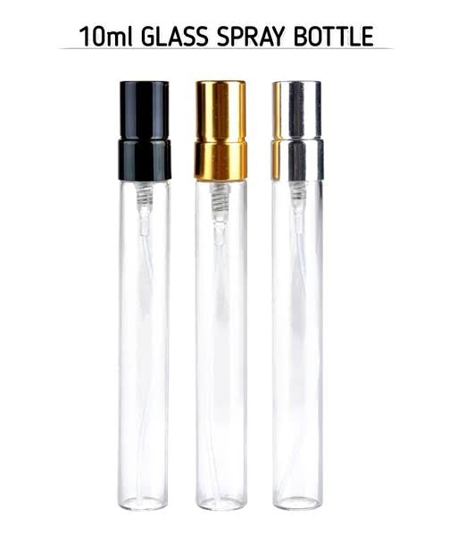 REFILLABLE GLASS BOTTLE WITH METAL ATOMIZER 10ML