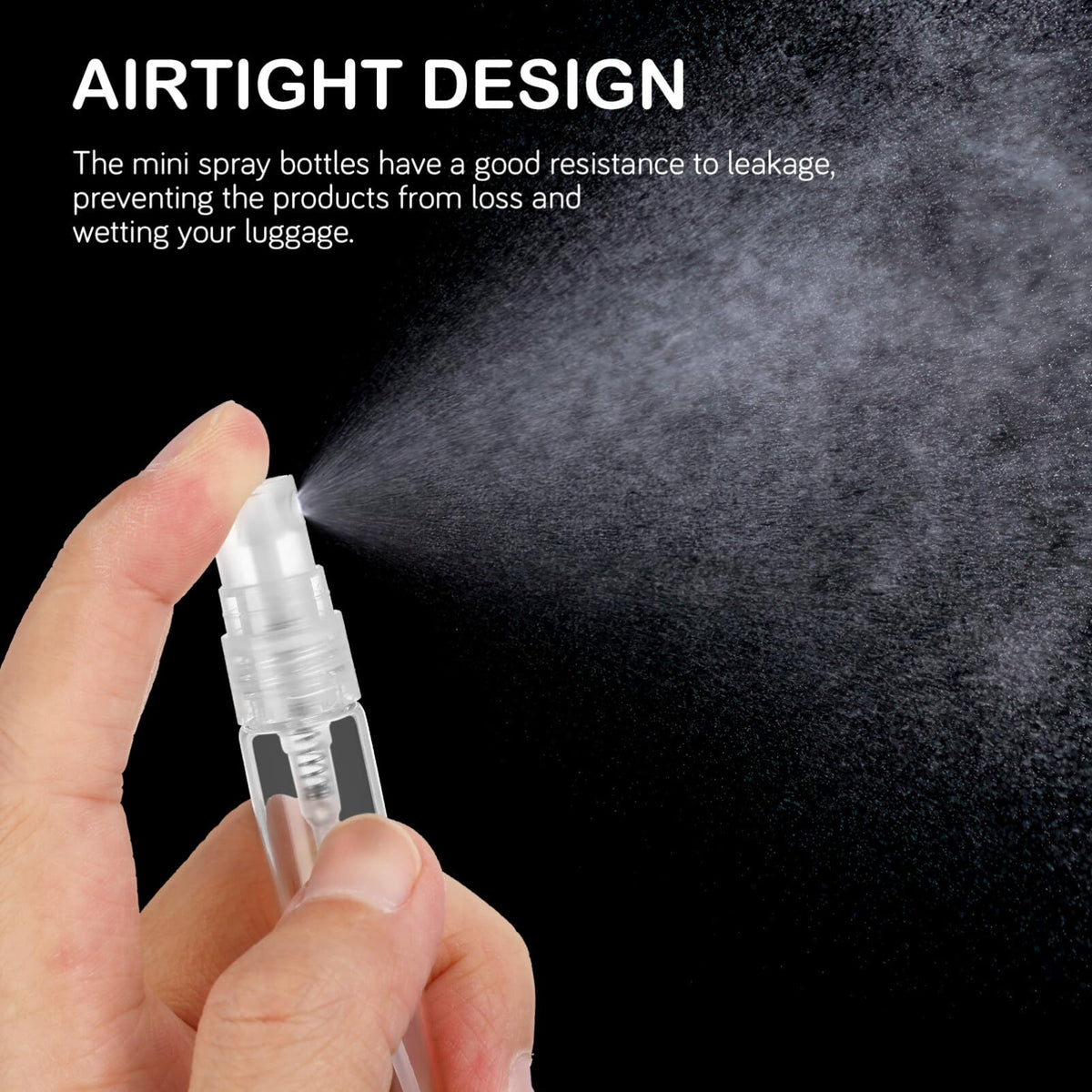 REFILLABLE GLASS BOTTLE WITH METAL ATOMIZER 3ML