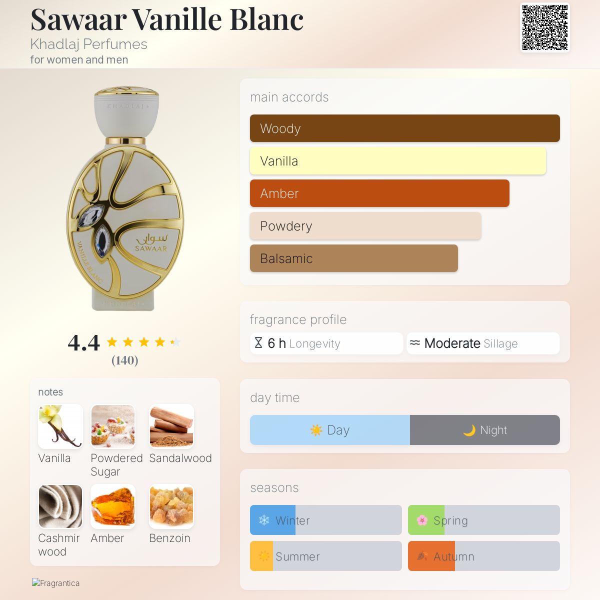 KHADLAJ SAWAAR VANILLE BLANC 100ML